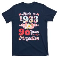 Flower Floral Made In 1933 90 Years Of Perfection T-Shirt