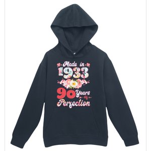 Flower Floral Made In 1933 90 Years Of Perfection Urban Pullover Hoodie