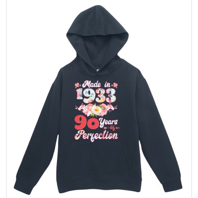 Flower Floral Made In 1933 90 Years Of Perfection Urban Pullover Hoodie