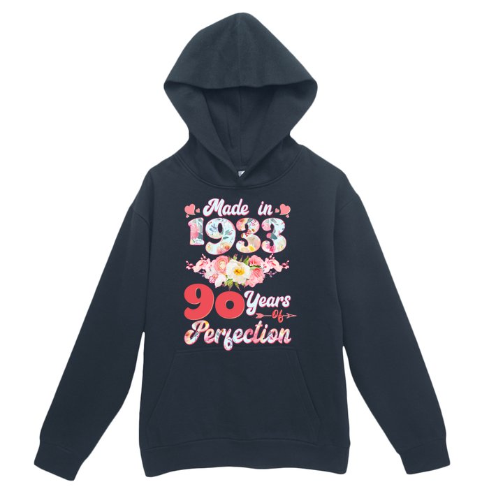 Flower Floral Made In 1933 90 Years Of Perfection Urban Pullover Hoodie