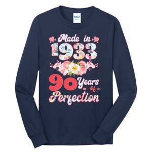 Flower Floral Made In 1933 90 Years Of Perfection Tall Long Sleeve T-Shirt