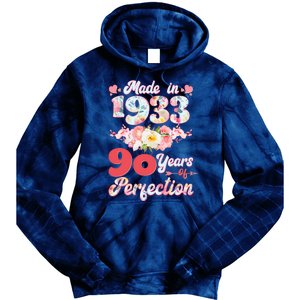 Flower Floral Made In 1933 90 Years Of Perfection Tie Dye Hoodie