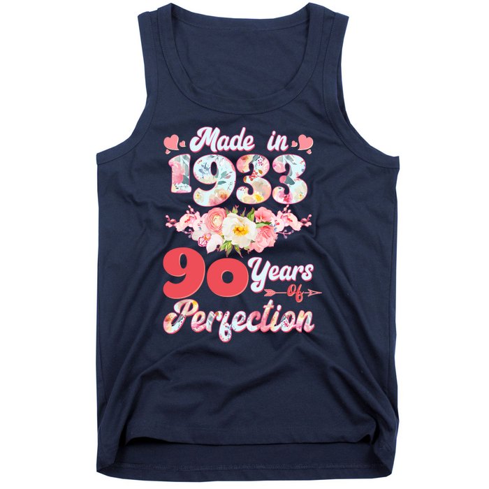 Flower Floral Made In 1933 90 Years Of Perfection Tank Top