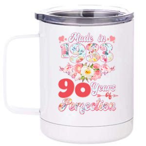 Flower Floral Made In 1933 90 Years Of Perfection 12 oz Stainless Steel Tumbler Cup