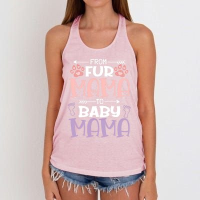 From Fur Mama To Mama Design Mom To Be Gift Women's Knotted Racerback Tank