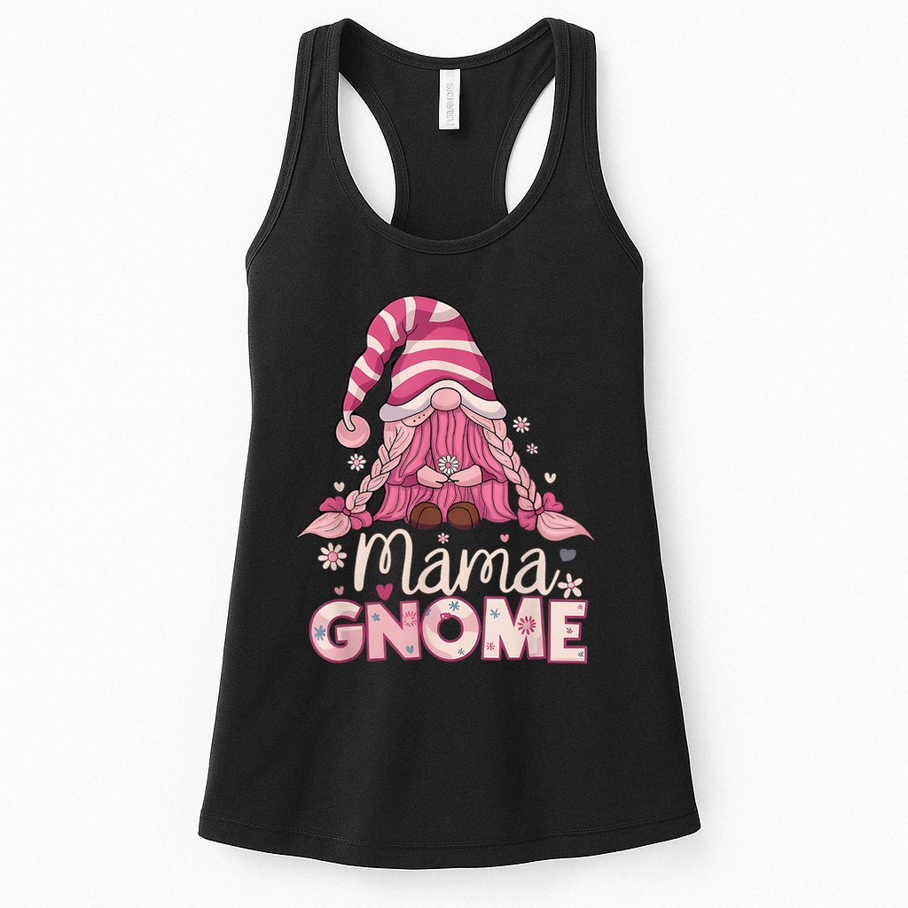 Flower For Mom Gnomies Cute Gnome Mom Happy Mother's Day Womens Tank Top