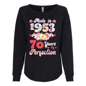 Flower Floral Made In 1953 70 Years Of Perfection Womens California Wash Sweatshirt