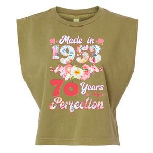 Flower Floral Made In 1953 70 Years Of Perfection Garment-Dyed Women's Muscle Tee