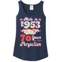 Flower Floral Made In 1953 70 Years Of Perfection Ladies Essential Tank