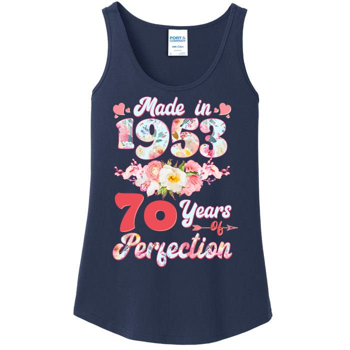 Flower Floral Made In 1953 70 Years Of Perfection Ladies Essential Tank