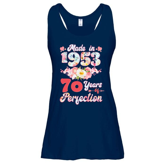 Flower Floral Made In 1953 70 Years Of Perfection Ladies Essential Flowy Tank