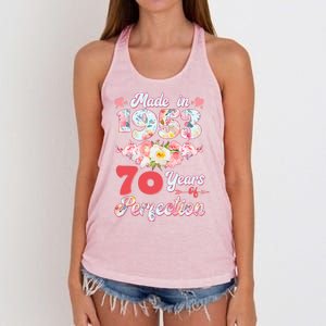 Flower Floral Made In 1953 70 Years Of Perfection Women's Knotted Racerback Tank