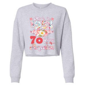 Flower Floral Made In 1953 70 Years Of Perfection Cropped Pullover Crew