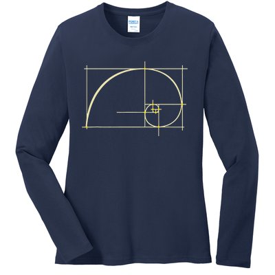 Funny For Math Teacher I Gift Spiral Pi Ratio Ladies Long Sleeve Shirt