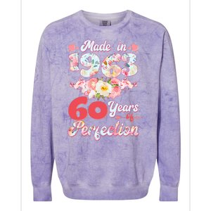 Flower Floral Made In 1963 60 Years Of Perfection Colorblast Crewneck Sweatshirt