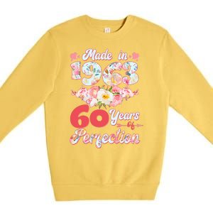 Flower Floral Made In 1963 60 Years Of Perfection Premium Crewneck Sweatshirt