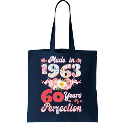 Flower Floral Made In 1963 60 Years Of Perfection Tote Bag