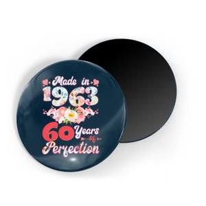 Flower Floral Made In 1963 60 Years Of Perfection Magnet