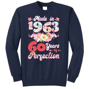 Flower Floral Made In 1963 60 Years Of Perfection Tall Sweatshirt