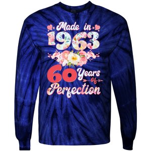 Flower Floral Made In 1963 60 Years Of Perfection Tie-Dye Long Sleeve Shirt