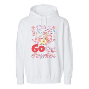 Flower Floral Made In 1963 60 Years Of Perfection Garment-Dyed Fleece Hoodie