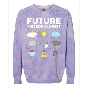 Funny Future Meteorologist Art For Weatherman Colorblast Crewneck Sweatshirt