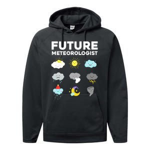 Funny Future Meteorologist Art For Weatherman Performance Fleece Hoodie