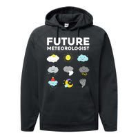 Funny Future Meteorologist Art For Weatherman Performance Fleece Hoodie