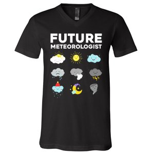 Funny Future Meteorologist Art For Weatherman V-Neck T-Shirt