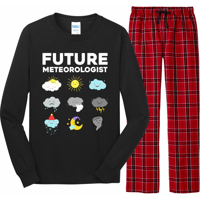 Funny Future Meteorologist Art For Weatherman Long Sleeve Pajama Set