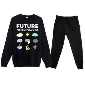 Funny Future Meteorologist Art For Weatherman Premium Crewneck Sweatsuit Set