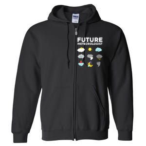 Funny Future Meteorologist Art For Weatherman Full Zip Hoodie