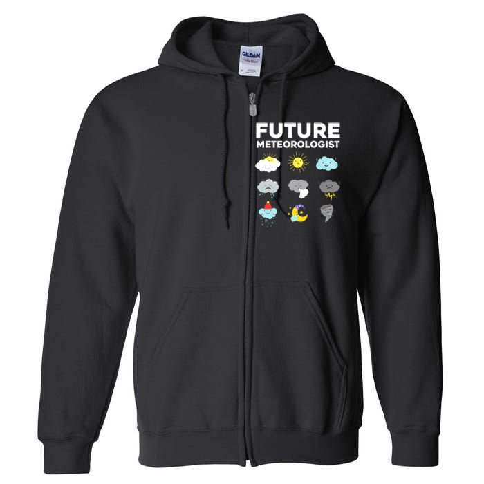 Funny Future Meteorologist Art For Weatherman Full Zip Hoodie