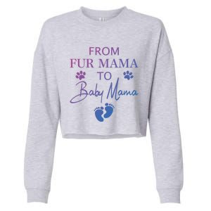 From Fur Mama To Mama Dog Cat Owner New Mom Pregnant Gift Cropped Pullover Crew