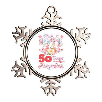 Flower Floral Made In 1973 50 Years Of Perfection Metallic Star Ornament