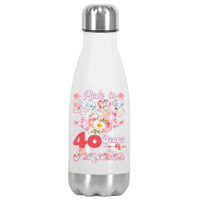 Flower Floral Made In 1983 40 Years Of Perfection Stainless Steel Insulated Water Bottle