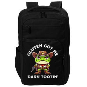 Funny Frog Meme Gluten Got Me Darn Tootin Gluten Free Diet Impact Tech Backpack