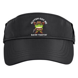 Funny Frog Meme Gluten Got Me Darn Tootin Gluten Free Diet Adult Drive Performance Visor