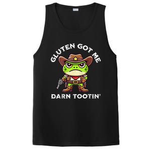 Funny Frog Meme Gluten Got Me Darn Tootin Gluten Free Diet PosiCharge Competitor Tank