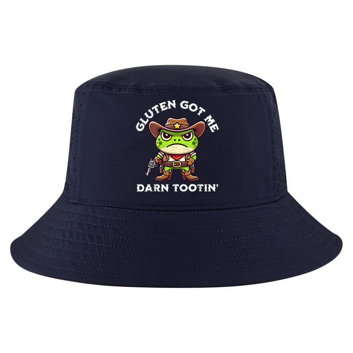 Funny Frog Meme Gluten Got Me Darn Tootin Gluten Free Diet Cool Comfort Performance Bucket Hat