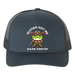 Funny Frog Meme Gluten Got Me Darn Tootin Gluten Free Diet Yupoong Adult 5-Panel Trucker Hat