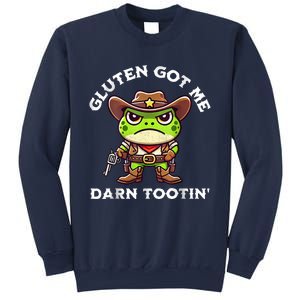 Funny Frog Meme Gluten Got Me Darn Tootin Gluten Free Diet Sweatshirt