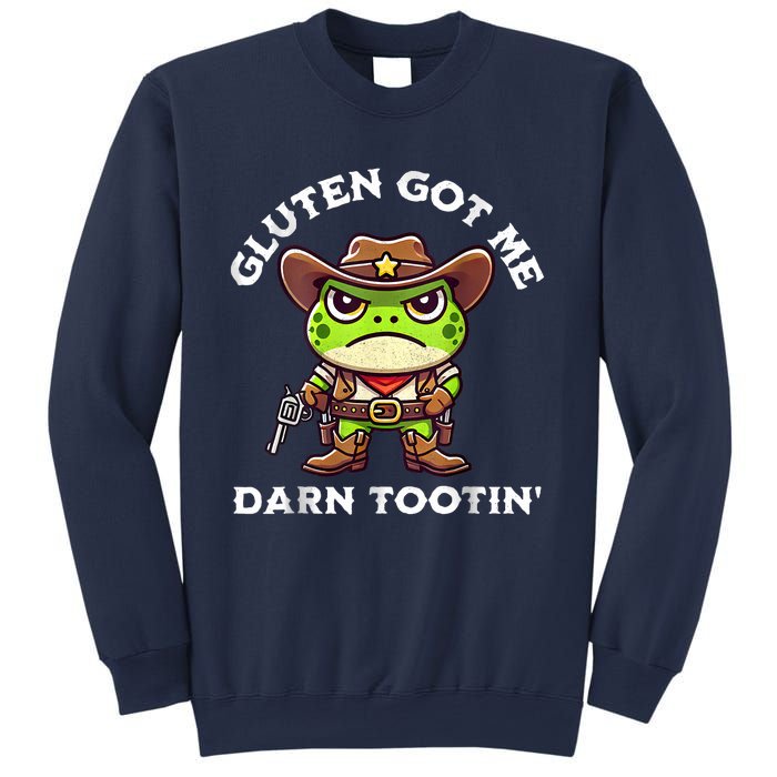 Funny Frog Meme Gluten Got Me Darn Tootin Gluten Free Diet Sweatshirt