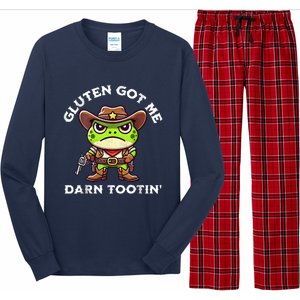 Funny Frog Meme Gluten Got Me Darn Tootin Gluten Free Diet Long Sleeve Pajama Set