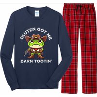 Funny Frog Meme Gluten Got Me Darn Tootin Gluten Free Diet Long Sleeve Pajama Set