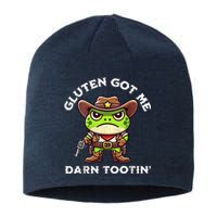 Funny Frog Meme Gluten Got Me Darn Tootin Gluten Free Diet Sustainable Beanie