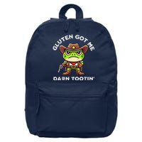 Funny Frog Meme Gluten Got Me Darn Tootin Gluten Free Diet 16 in Basic Backpack