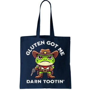 Funny Frog Meme Gluten Got Me Darn Tootin Gluten Free Diet Tote Bag