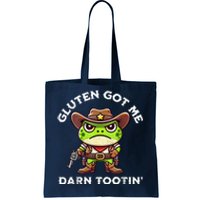 Funny Frog Meme Gluten Got Me Darn Tootin Gluten Free Diet Tote Bag