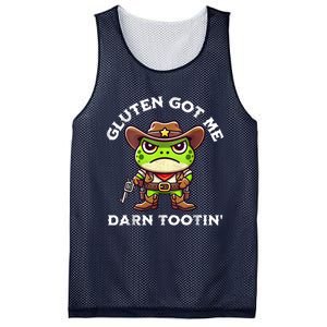 Funny Frog Meme Gluten Got Me Darn Tootin Gluten Free Diet Mesh Reversible Basketball Jersey Tank